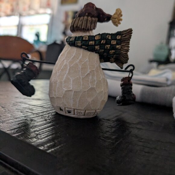 Boyds Collection Vintage 1998 Carvers Choice Resin Burt Jr. Bundle Up Snowman - Picture 2 of 3